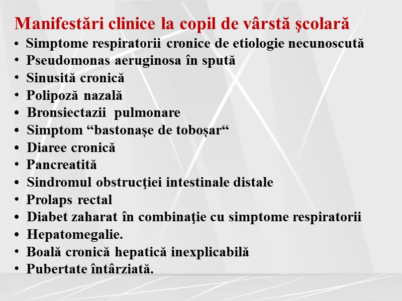 Manifestări clinice la copil de vârstă şcolară  •  Simptome respiratorii cronice de
